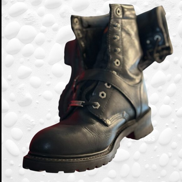 Harley-Davidson Leather Biker Boots – Size 9 Wide - Picture 4 of 10